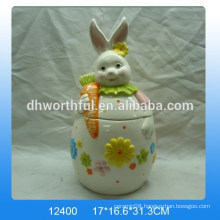 Easter gift ceramic storage tank with rabbit design